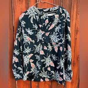 Carve Designs Dylan Blouse | Emerald Green Floral | size SM